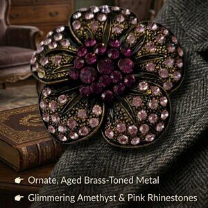 Vintage amethyst brooch